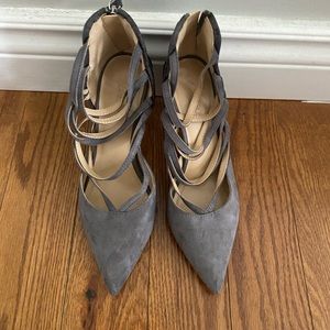 EXPRESSION Kourtney Grey Suede Heels (3/$36)